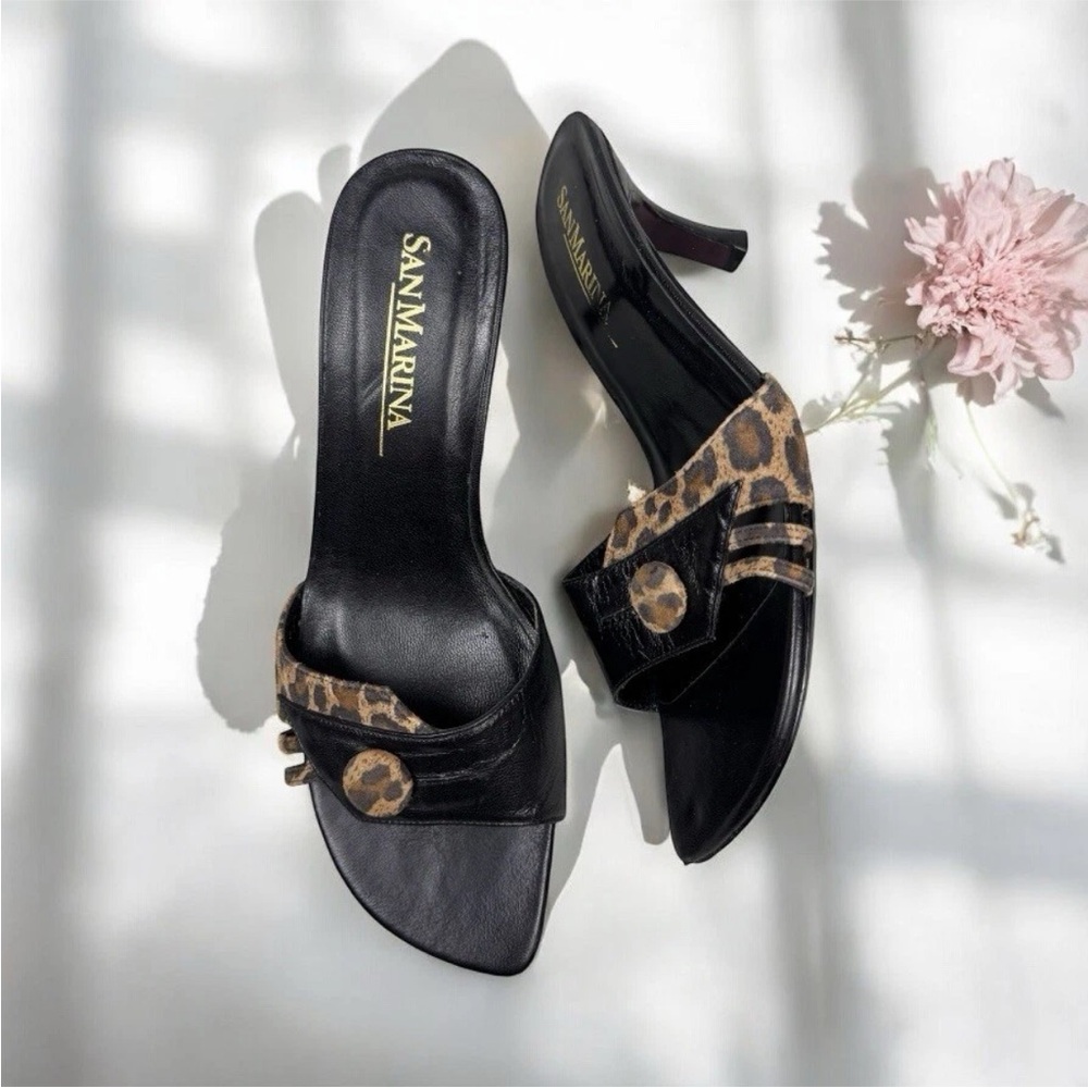 Vintage Y2K animal print leather heels